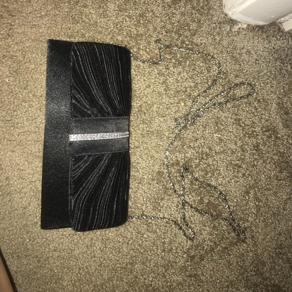 Black clutch with diamonds